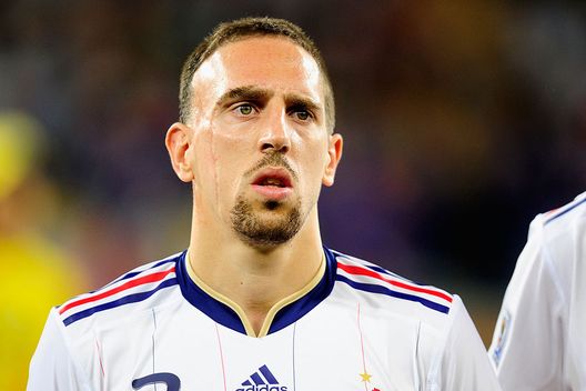 CAPE TOWN, SOUTH AFRICA - JUNE 11: Franck Ribery of France stands in the line up ahead of the 2010 FIFA World Cup South Africa Group A match between Uruguay and France at Green Point Stadium on June 11, 2010 in Cape Town, South Africa. (Photo by Jamie McDonald/Getty Images) CAPE TOWN, SOUTH AFRICA - JUNE 11: Franck Ribery of France stands in the line up ahead of the 2010 FIFA World Cup South Africa Group A match between Uruguay and France at Green Point Stadium on June 11, 2010 in Cape Town, South Africa. (Photo by Jamie McDonald/Getty Images)