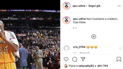 Apu Udine, l’omaggio a Kobe Bryant