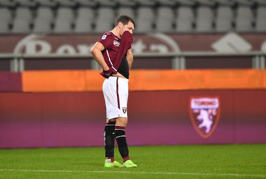 TURIN, ITALY - JANUARY 16: Andrea Belotti of Torino reacts after the Serie A match between Torino FC and Spezia Calcio at Stadio Olimpico di Torino on January 16, 2021 in Turin, Italy. Sporting stadiums around Italy remain under strict restrictions due to the Coronavirus Pandemic as Government social distancing laws prohibit fans inside venues resulting in games being played behind closed doors. (Photo by Valerio Pennicino/Getty Images) TURIN, ITALY - JANUARY 16: Andrea Belotti of Torino reacts after the Serie A match between Torino FC and Spezia Calcio at Stadio Olimpico di Torino on January 16, 2021 in Turin, Italy. Sporting stadiums around Italy remain under strict restrictions due to the Coronavirus Pandemic as Government social distancing laws prohibit fans inside venues resulting in games being played behind closed doors. (Photo by Valerio Pennicino/Getty Images)