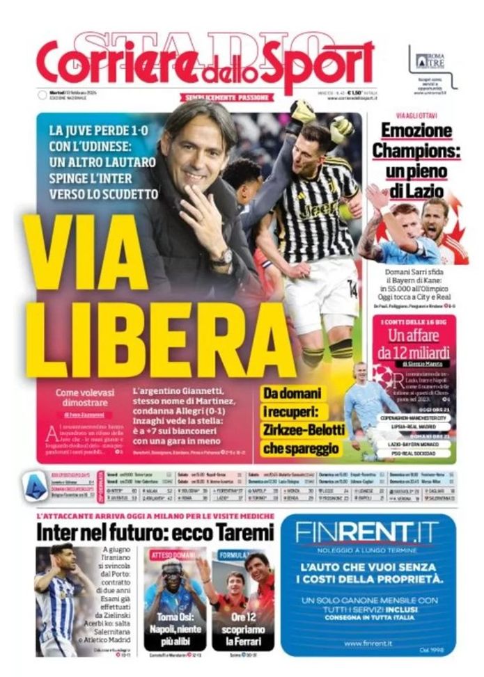 EDICOLA / CdS: Juve perde con Udinese, Inter via libera. Ed ecco Taremi - immagine 1