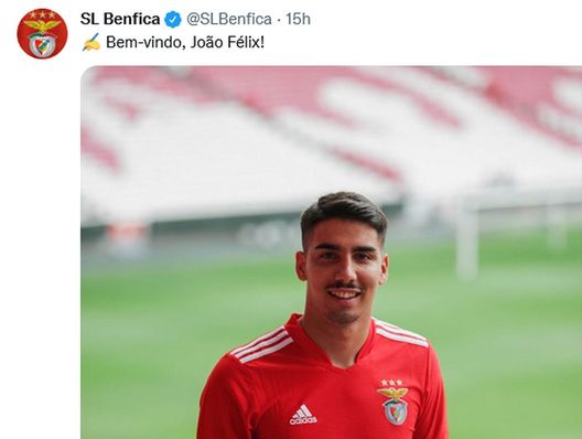Joao Felix Benfica (credit Twitter Benfica) Joao Felix Benfica