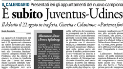 Il Gazzettino: È subito Juventus-Udinese