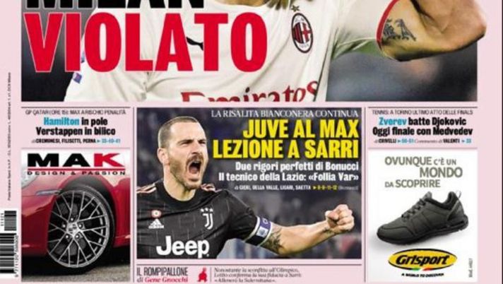 Prima Pagina, La Gazzetta dello Sport: “Che occasione! Milan violato. Juve al Max” Prima Pagina, La Gazzetta dello Sport: “Che occasione! Milan violato. Juve al Max”