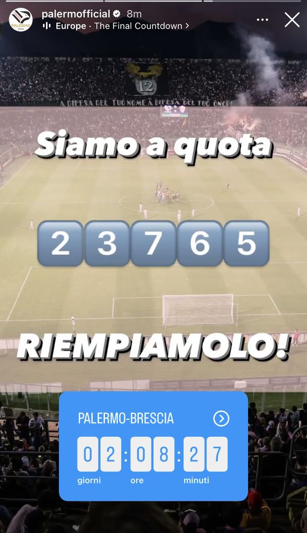 Palermo-Brescia, superata quota 23mila al “Barbera”: il dato sui biglietti venduti- immagine 2