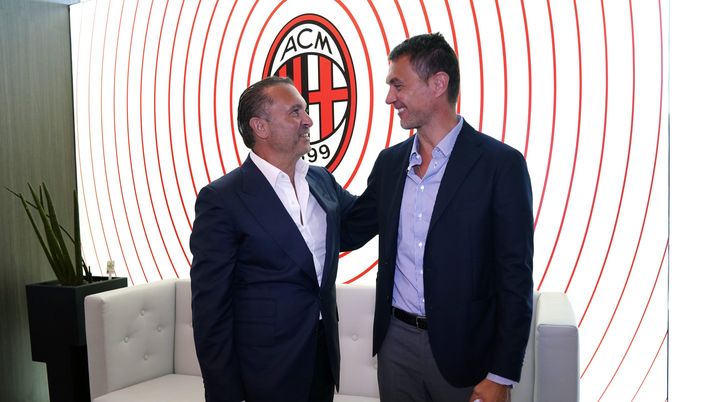 MILAN, ITALY - JUNE 01: Gerry Cardinale and Paolo Maldini attend the RedBird delegation at Casa Milan on June 01, 2022 in Milan, Italy. (Photo by Pier Marco Tacca/AC Milan via Getty Images) MILAN, ITALY - JUNE 01: Gerry Cardinale and Paolo Maldini attend the RedBird delegation at Casa Milan on June 01, 2022 in Milan, Italy. (Photo by Pier Marco Tacca/AC Milan via Getty Images)