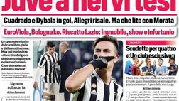 Prima Pagina, Corriere dello Sport: ““Juve e nervi tesi. Euroviola, Bologna ko”