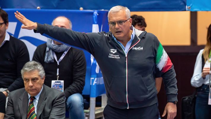 PALERMO, ITALY - JANUARY 29: Head coach Alessandro Campagna of Italy reacts during the Water Polo Europa Cup 2019 match between Italy and Montenegro on January 29, 2019 in Palermo, Italy. (Photo by Tullio M. Puglia/Getty Images) 