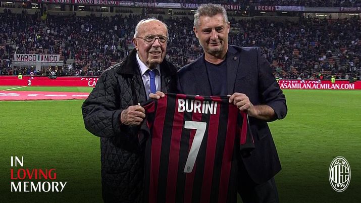 Renzo Burini e Daniele Massaro a San Siro (foto @acmilan) 