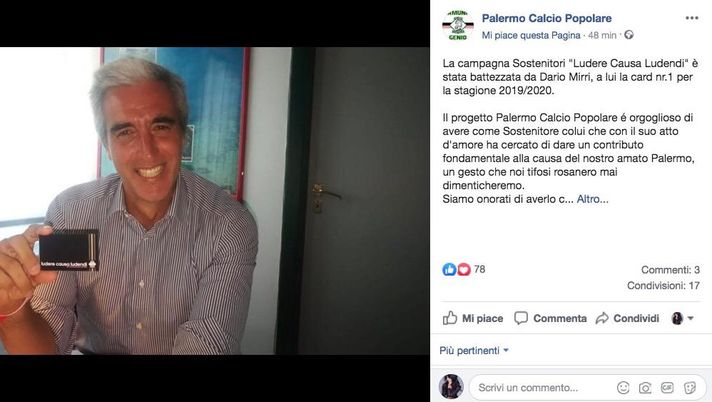 Palermo Calcio Popolare, Mirri sostiene la squadra dei tifosi: “Felici di ricevere l’appoggio della Damir”  Palermo Calcio Popolare, Mirri sostiene la squadra dei tifosi: “Felici di ricevere l’appoggio della Damir”