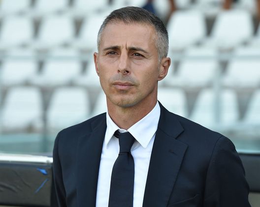 CESENA, ITALY - JUNE 28: Aniello Parisi head coach of AS Roma looks on during Serie A-B U18 Semi-Final match between Genoa CFC U18 and AS Roma U18 at Dino Manuzzi Stadium on June 28, 2021 in Cesena, Italy. (Photo by Giuseppe Bellini/Getty Images)