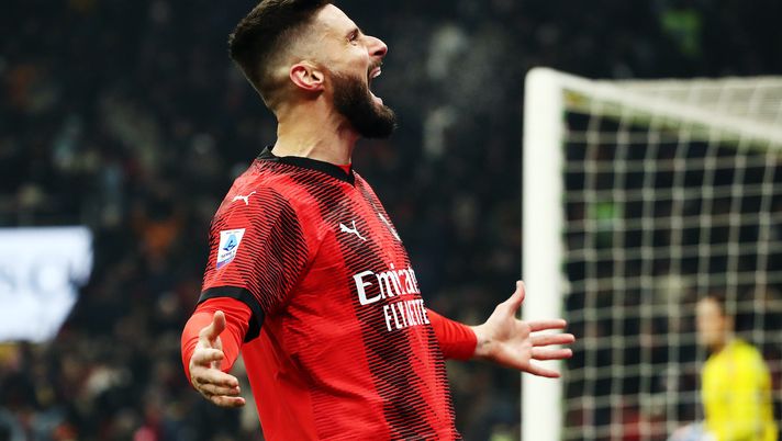 esultanza gol Olivier Giroud AC Milan Milan-Roma 3-1 Serie A 2023-2024