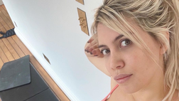 Wanda Nara, il décolleté manda in tilt i social. Lady Icardi si allena a casa