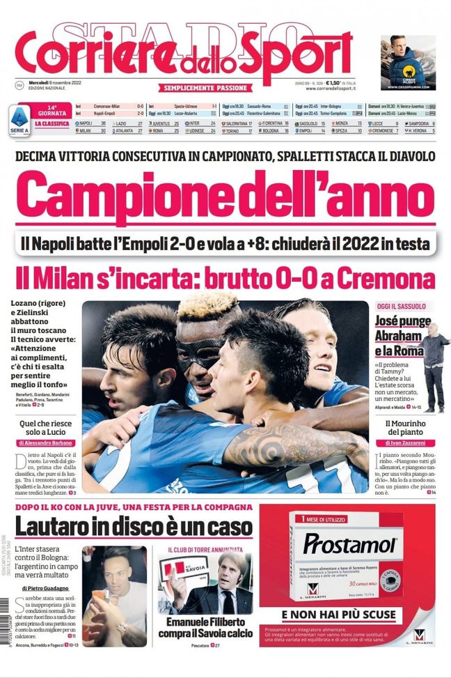 EDICOLA CDS – Inter, Lautaro in disco è un caso - immagine 1