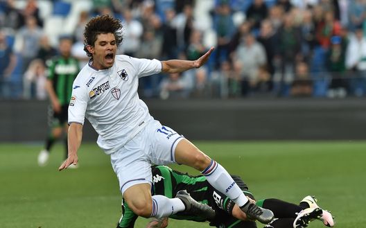 REGGIO NELL'EMILIA, ITALY - APRIL 20: Paolo Cannavaro of US Sassuolo and Dodo' of UC Sampdoria in action during the Serie A match between US Sassuolo Calcio and UC Sampdoria at Mapei Stadium - Citta del Tricolore on April 20, 2016 in Reggio nell'Emilia, Italy (Photo by Giuseppe Bellini/Getty Images) REGGIO NELL'EMILIA, ITALY - APRIL 20: Paolo Cannavaro of US Sassuolo and Dodo' of UC Sampdoria in action during the Serie A match between US Sassuolo Calcio and UC Sampdoria at Mapei Stadium - Citta del Tricolore on April 20, 2016 in Reggio nell'Emilia, Italy (Photo by Giuseppe Bellini/Getty Images)