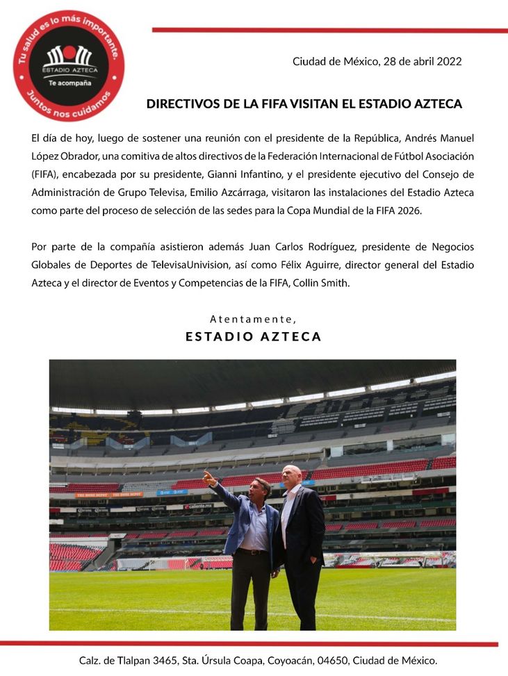 FIFA, Infantino senza dubbi: “Pelé e Diego, è l’Azteca lo stadio più importante del mondo”- immagine 2