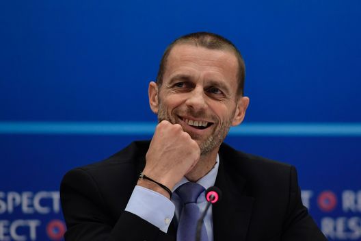 UEFA president Aleksander Ceferin talks during a press conference following a meeting of the UEFA Executive Committee in Cardiff, south Wales, on June 1, 2017. / AFP PHOTO / JAVIER SORIANO (Photo credit should read JAVIER SORIANO/AFP/Getty Images) UEFA president Aleksander Ceferin talks during a press conference following a meeting of the UEFA Executive Committee in Cardiff, south Wales, on June 1, 2017. / AFP PHOTO / JAVIER SORIANO (Photo credit should read JAVIER SORIANO/AFP/Getty Images)
