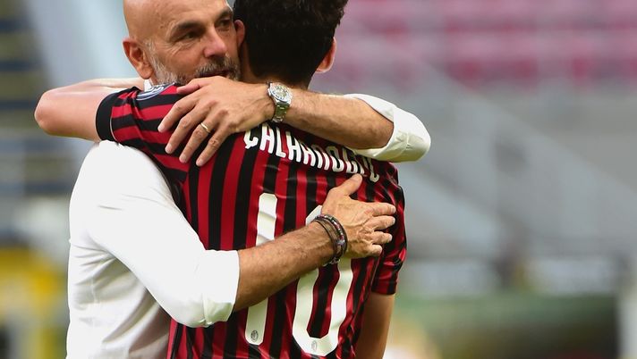Stefano Pioli e Hakan Calhanoglu (credits: Getty Images) 