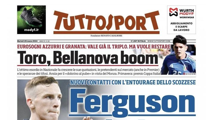 EDICOLA TS – Toro, Bellanova boom. Ferguson solo Juve - immagine 1