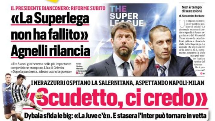 Prima Pagina, Corriere dello Sport: “Scudetto, ci credo. Dybala sfida le big” - immagine 1