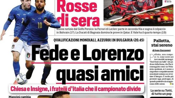 Il Corriere dello Sport, la prima pagina di oggi, domenica 28 marzo 2021 