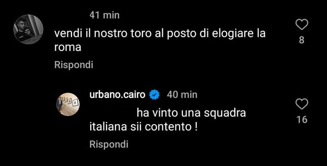 Cairo su Instagram: “Faccio sparire il Toro? Non mi sembra proprio”- immagine 3
