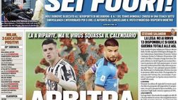 Prima Pagina, Tuttosport: “Arbitra il Covid. Il virus squassa il calendario”