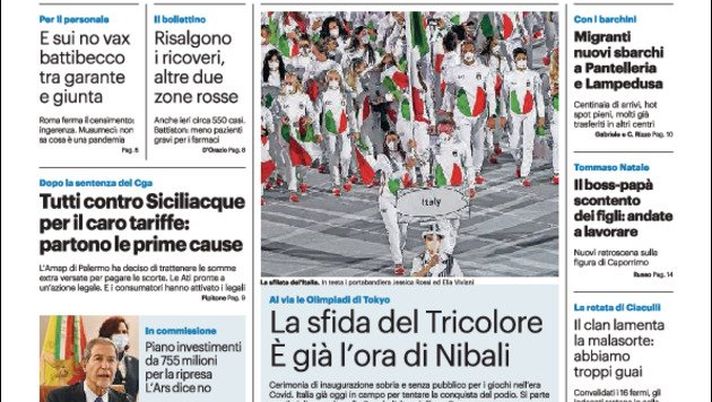 Prima Pagina, Giornale di Sicilia: “Il Green pass spinge i vaccini”  Prima Pagina, Giornale di Sicilia: “Il Green pass spinge i vaccini”