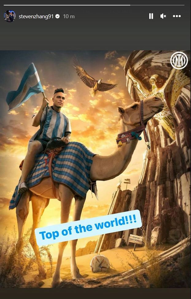 Argentina campione, Zhang celebra Lautaro: “In cima al mondo!”- immagine 2