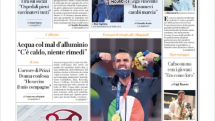 Prima Pagina, La Repubblica Palermo: “Green Pass, buona la prima” Prima Pagina, La Repubblica Palermo: “Green Pass, buona la prima”