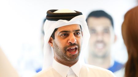 DOHA, QATAR - DECEMBER 05: Nasser Al Khater, Assistant Secretary General, Tournament Operations Supreme Committee for Delivery & Legacy speaks with a delegate on day two of the Soccerex Asia on December 5, 2016 in Doha, Qatar. (Photo by Barrington Coombs/Getty Images) DOHA, QATAR - DECEMBER 05: Nasser Al Khater, Assistant Secretary General, Tournament Operations Supreme Committee for Delivery & Legacy speaks with a delegate on day two of the Soccerex Asia on December 5, 2016 in Doha, Qatar. (Photo by Barrington Coombs/Getty Images)