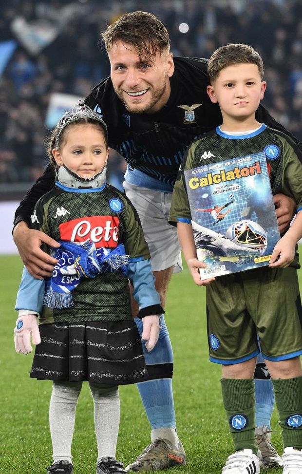 of Lazio poses with Noemy prior to the Serie A match between SS Lazio and SSC Napoli at Stadio Olimpico on January 11, 2020 in Rome, Italy. (Photo by SSC NAPOLI/SSC NAPOLI via Getty Images) of Lazio poses with Noemy prior to the Serie A match between SS Lazio and SSC Napoli at Stadio Olimpico on January 11, 2020 in Rome, Italy. (Photo by SSC NAPOLI/SSC NAPOLI via Getty Images)