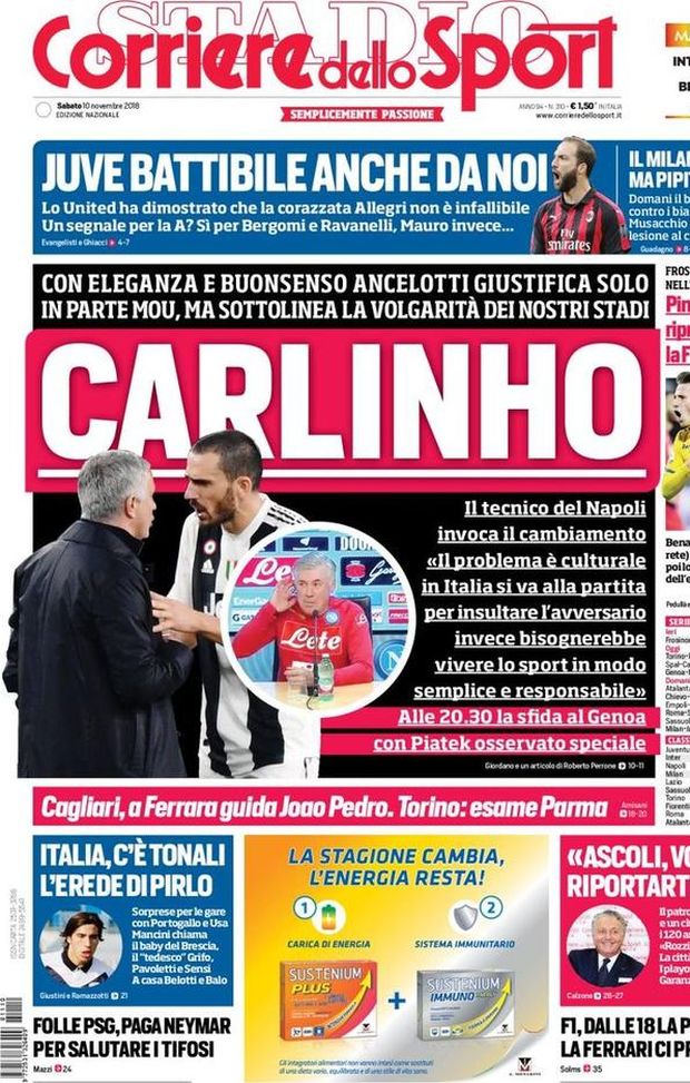 Prima Pagina, Corriere dello Sport: “Carlinho. Juve battibile anche da noi. Italia, c’è Tonali. Folle PSG…” Prima Pagina, Corriere dello Sport: “Carlinho. Juve battibile anche da noi. Italia, c’è Tonali. Folle PSG…”