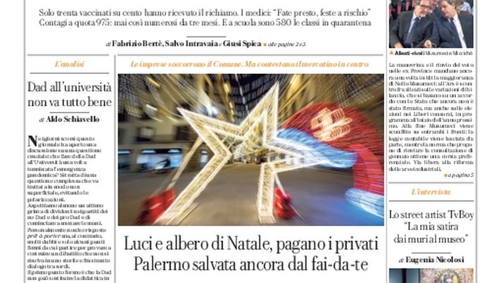 Prima Pagina, La Repubblica: “Un milione di siciliani in ritardo sulla terza dose“ - immagine 1