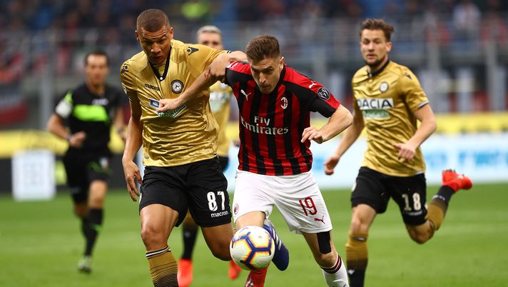 Krzysztof Piatek e Sebastien De Maio, Milan-Udinese, Getty Images 