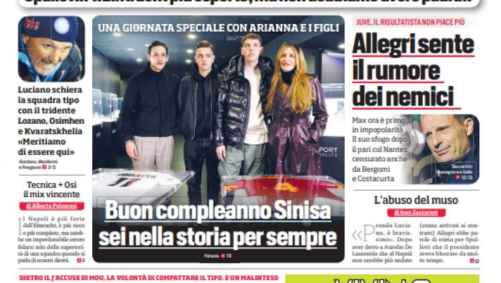 EDICOLA / CdS: L’Urlo di Napoli, Spalletti sogna impresa. Allegri, il rumore dei nemici EDICOLA / CdS: L’Urlo di Napoli, Spalletti sogna impresa. Allegri, il rumore dei nemici - immagine 1