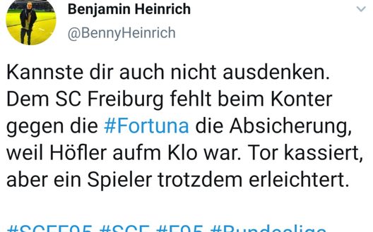 Il giornalista sportivo tedesco conferma: Hofler era in bagno... Il giornalista sportivo tedesco conferma: Hofler era in bagno...