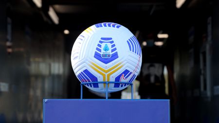 CROTONE, ITALY - SEPTEMBER 27: The official ball of Lega Sarie A during the Serie A match between FC Crotone and AC Milan at Stadio Comunale Ezio Scida on September 27, 2020 in Crotone, Italy. (Photo by Maurizio Lagana/Getty Images)