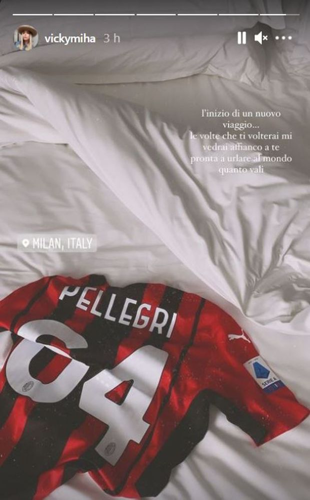  storia Instagram Viktorija Mihajlovic su Pellegri al Milan 