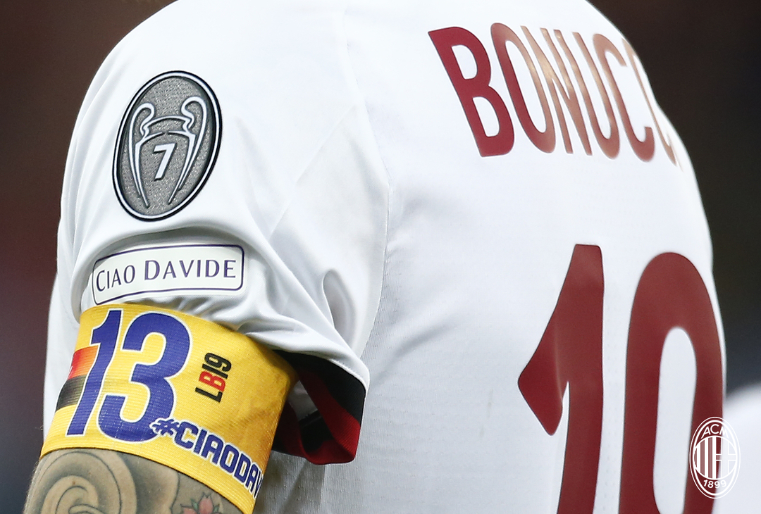  La fascia pro Astori di Bonucci, Genoa-Milan, @acmilan 