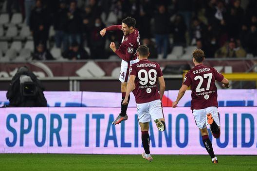 TURIN, ITALY - NOVEMBER 22: Josip Brekalo of Torino FC celebrates the opening goal during the Serie A match between Torino FC and Udinese Calcio at Stadio Olimpico di Torino on November 22, 2021 in Turin, Italy. (Photo by Valerio Pennicino/Getty Images) TURIN, ITALY - NOVEMBER 22: Josip Brekalo of Torino FC celebrates the opening goal during the Serie A match between Torino FC and Udinese Calcio at Stadio Olimpico di Torino on November 22, 2021 in Turin, Italy. (Photo by Valerio Pennicino/Getty Images)