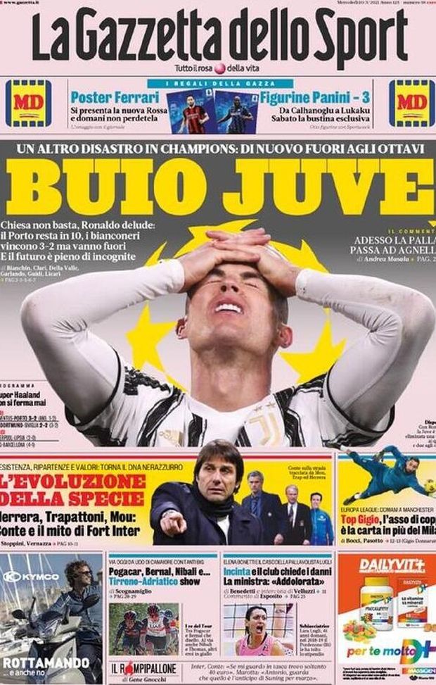 Prima Pagina, La Gazzetta dello Sport: “Buio Juve! L’evoluzione della specie. Top Gigio, l’asso di Coppa è la carica in più del Milan” Prima Pagina, La Gazzetta dello Sport: “Buio Juve! L’evoluzione della specie. Top Gigio, l’asso di Coppa è la carica in più del Milan”