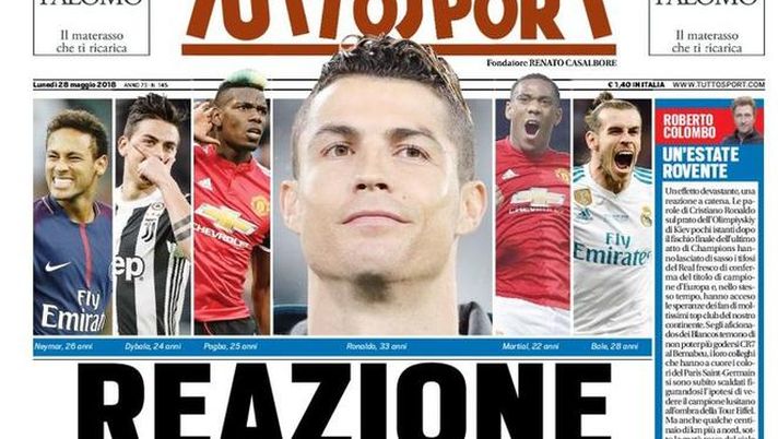 Prima Pagina, Tuttosport: “Reazione a catena. Tajani: ‘Juventus, i tuoi scudetti sono 36’. La nuova Italia di Mancini…” 