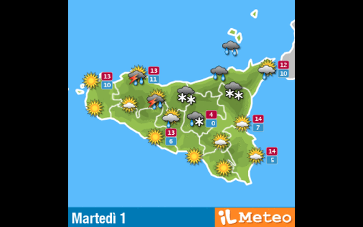 Meteo Palermo, piogge e schiarite: le previsioni di martedì 1 febbraio Meteo