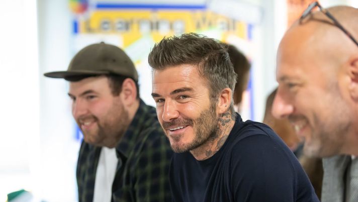 LONDON, ENGLAND - SEPTEMBER 23: BFC launch fashion studio apprenticeship with ambassadorial president, David Beckham at Prendergast Vale School on September 23, 2019 in London, England. (Photo by Tim P. Whitby/Tim Whitby/Getty Images for BFC) 