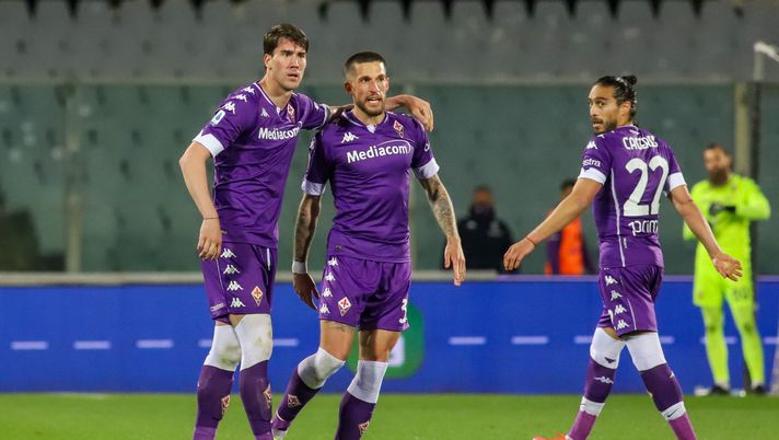 GERMOGLI PH: 11 APRILE 2021 FIRENZE STADIO ARTEMIO FRANCHI SERIE A FIORENTINA VS ATALANTA NELLA FOTO ESULTANZA VLAHOVIC 