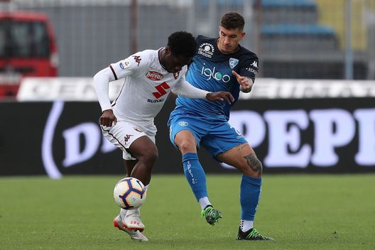 EMPOLI, ITALY - MAY 19: Giovanni Di Lorenzo of Empoli Fc in action during the Serie A match between Empoli and Torino FC at Stadio Carlo Castellani on May 19, 2019 in Empoli, Italy. (Photo by Gabriele Maltinti/Getty Images)