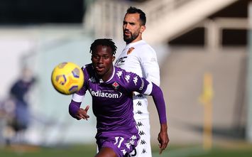 FLORENCE, ITALY - NOVEMBER 22: Christian Kouame' of ACF Fiorentina in action during the Serie A match between ACF Fiorentina and Benevento Calcio at Stadio Artemio Franchi on November 22, 2020 in Florence, Italy.  (Photo by Gabriele Maltinti/Getty Images)