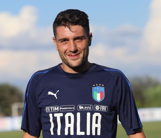  ROME, ITALY - SEPTEMBER 03: Riccardo Marchizza looks on during the Italy U21 training session at Mancini Park hotel on September 3, 2018 in Rome, Italy. (Photo by Paolo Bruno/Getty Images) 