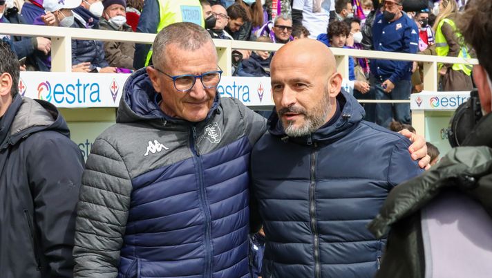 GERMOGLI PH: 3 APRILE 2022 FIRENZE STADIO ARTEMIO FRANCHI SERIE A FIORENTINA VS EMPOLI NELLA FOTO MISTER VINCENZO ITALIANO E MISTER ANDREAZZOLI Italiano e Andreazzoli in Fiorentina-Empoli