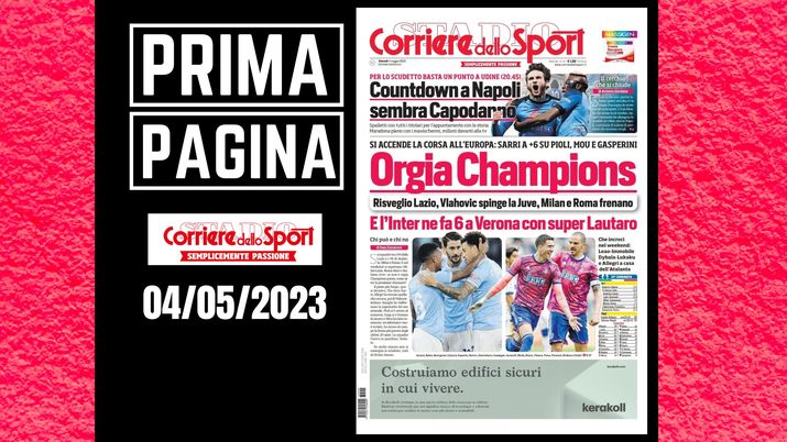 Prima pagina Tuttosport: 'Orgia Champions'